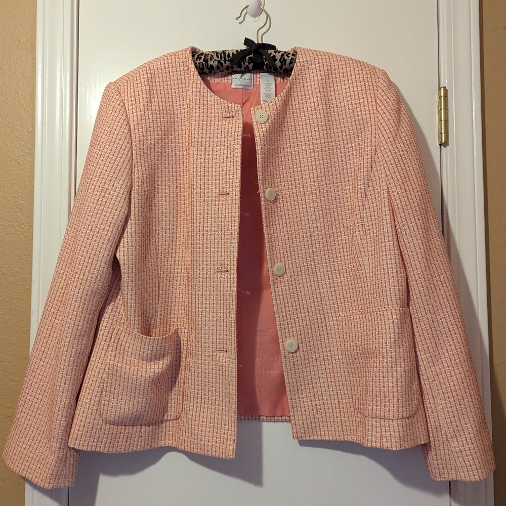 Emma James Peach Tweed Blazer